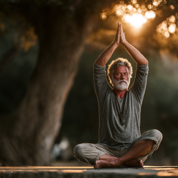 Йога инструктор с възрастни